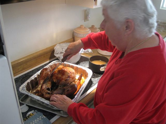 Grandma Carving the Bird